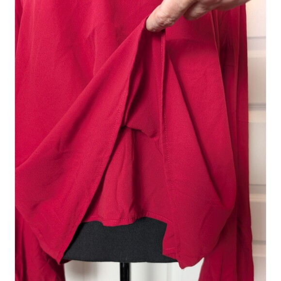 NWT Lulus Size XL Blouse Stylish and Sincere Berry Red Long Sleeve V-Neck Top - Picture 10 of 12